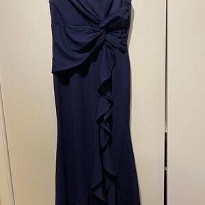 Chic One Shoulder Navy Dress